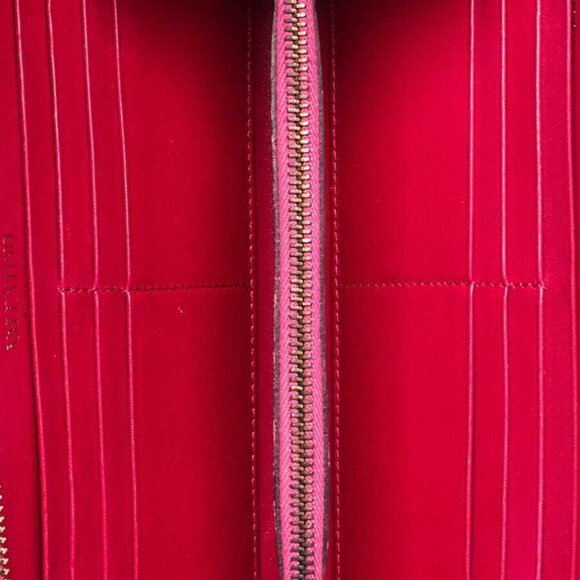 Valentino Dark Pink Leather Rockstud Zippy Wallet - Picture 10 of 10